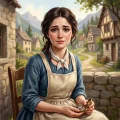 Portrait illustration of Justine Moritz from Frankenstein