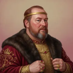 Portrait illustration of Claudius from Hamlet