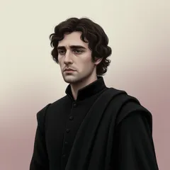 Portrait illustration of Hamlet from Hamlet