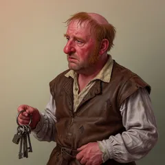 Portrait illustration of The Porter from Macbeth
