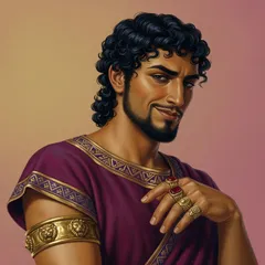 Portrait illustration of Antinous from The Odyssey