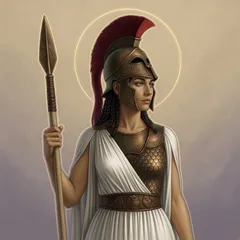 Portrait illustration of Athena from The Odyssey