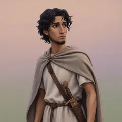 Portrait illustration of Telemachus from The Odyssey