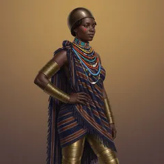 Portrait illustration of The African Woman from Heart of Darkness
