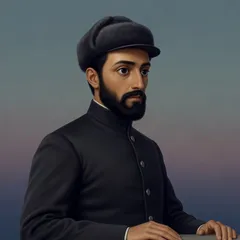 Portrait illustration of Captain Nemo from Twenty Thousand Leagues Under the Sea