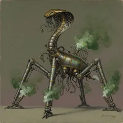 Portrait illustration of A Fighting-Machine from The War of the Worlds