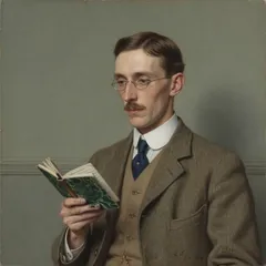 Portrait illustration of The Narrator from The War of the Worlds