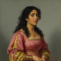 Portrait illustration of Bianca from Othello