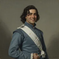 Portrait illustration of Cassio from Othello