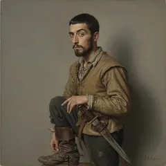 Portrait illustration of Iago from Othello