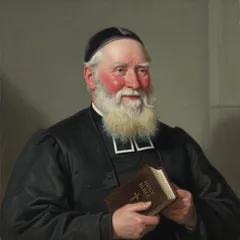 Portrait illustration of Reverend John Wilson from The Scarlet Letter