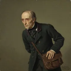 Portrait illustration of Roger Chillingworth from The Scarlet Letter