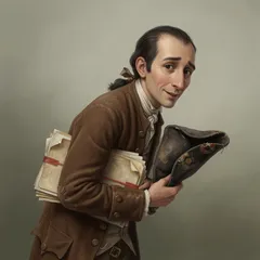Portrait illustration of Monsieur Gabelle from A Tale of Two Cities