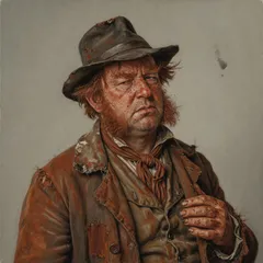 Portrait illustration of Jerry Cruncher from A Tale of Two Cities