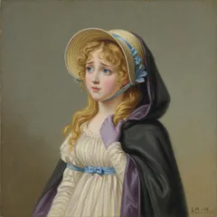 Portrait illustration of Lucie Manette from A Tale of Two Cities