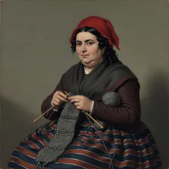 Portrait illustration of Madame Defarge from A Tale of Two Cities