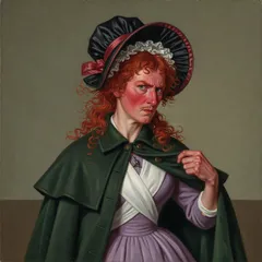 Portrait illustration of Miss Pross from A Tale of Two Cities