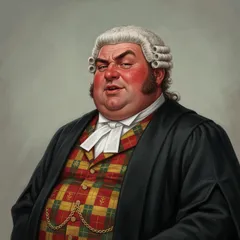 Portrait illustration of Mr. Stryver from A Tale of Two Cities