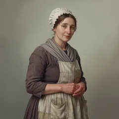 Portrait illustration of Mrs. Cruncher from A Tale of Two Cities