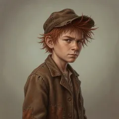 Portrait illustration of Young Jerry Cruncher from A Tale of Two Cities