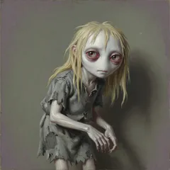 Portrait illustration of A Morlock from The Time Machine