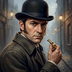 Portrait illustration of Inspector Lestrade from The Adventures of Sherlock Holmes