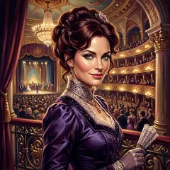 Portrait illustration of Irene Adler from The Adventures of Sherlock Holmes