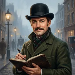 Portrait illustration of Dr. John Watson from The Adventures of Sherlock Holmes