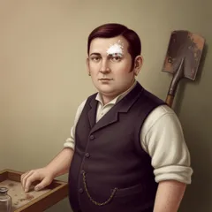 Portrait illustration of Vincent Spaulding from The Adventures of Sherlock Holmes