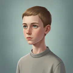 Portrait illustration of Jonas from The Giver