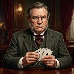 Portrait illustration of Andrew Stuart from Around the World in Eighty Days