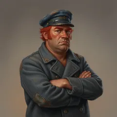 Portrait illustration of Captain Andrew Speedy from Around the World in Eighty Days