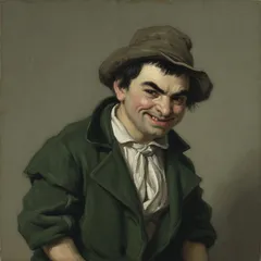 Portrait illustration of Mr. Edward Hyde from The Strange Case of Dr. Jekyll and Mr. Hyde