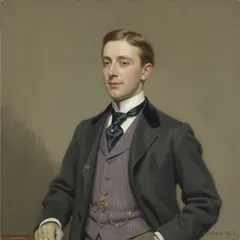 Portrait illustration of Mr. Richard Enfield from The Strange Case of Dr. Jekyll and Mr. Hyde