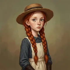 Portrait illustration of Anne Shirley from Anne of Green Gables