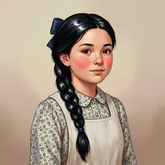 Portrait illustration of Diana Barry from Anne of Green Gables