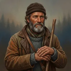 Portrait illustration of John Thornton from The Call of the Wild