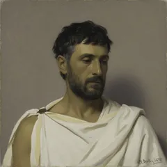 Portrait illustration of Marcus Brutus from Julius Caesar