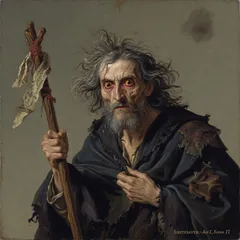 Portrait illustration of The Soothsayer from Julius Caesar