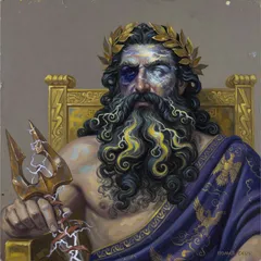 Portrait illustration of Zeus from The Iliad
