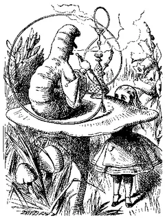 Portrait illustration of The Caterpillar from Alice's Adventures in Wonderland
