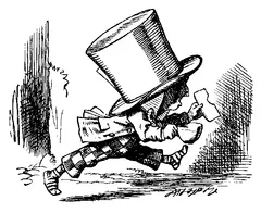 Portrait illustration of The Mad Hatter from Alice's Adventures in Wonderland