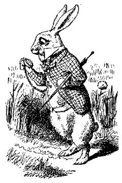 Portrait illustration of The White Rabbit from Alice's Adventures in Wonderland