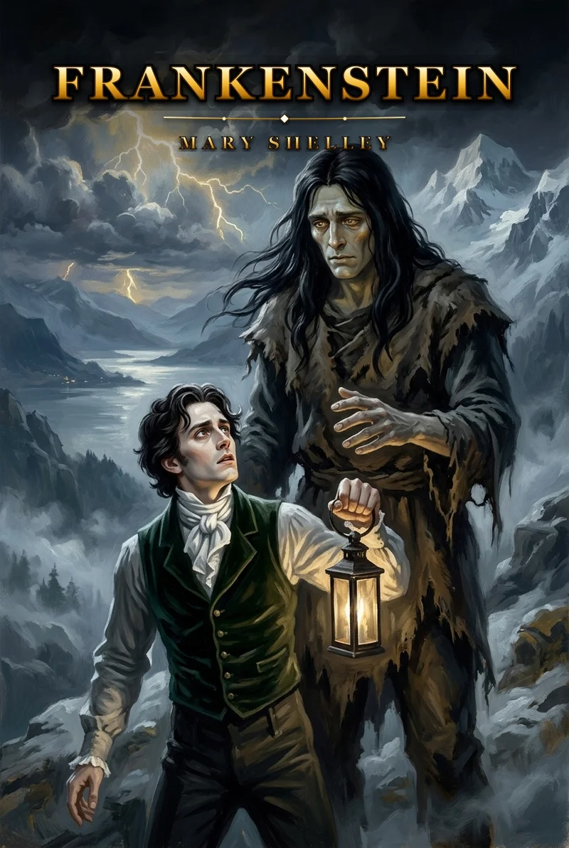 Cover illustration for the Frankenstein novel study