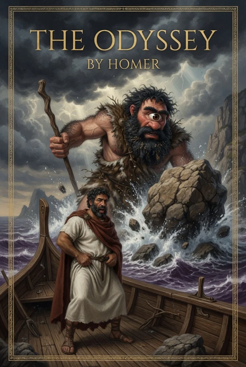 Cover illustration for the The Odyssey novel study