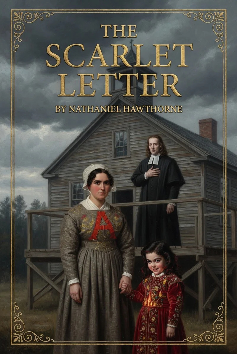 Cover illustration for the The Scarlet Letter novel study