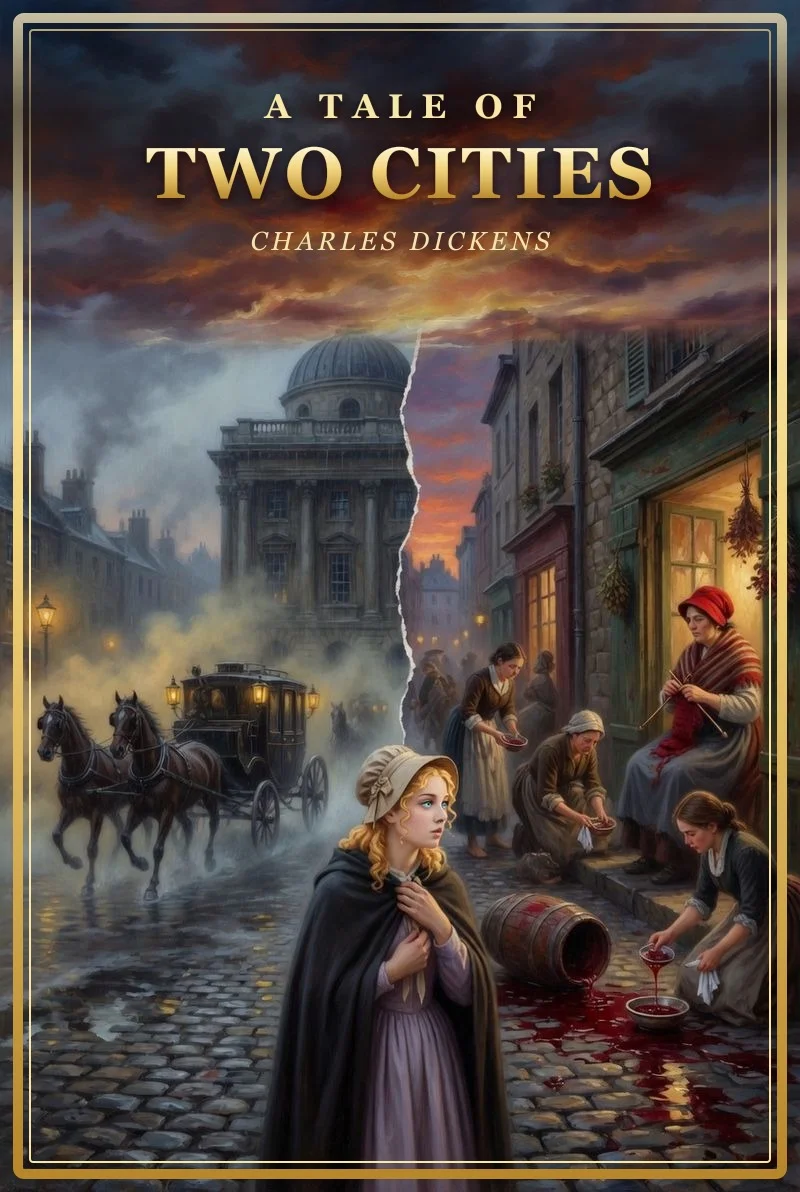 Cover illustration for A Tale of Two Cities