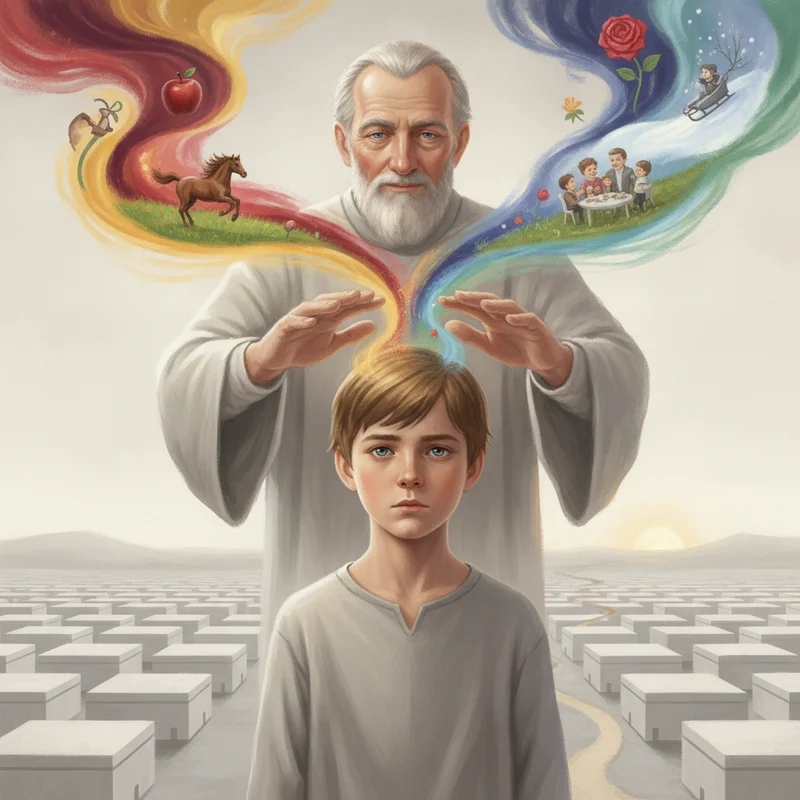 Cover illustration for the The Giver novel study