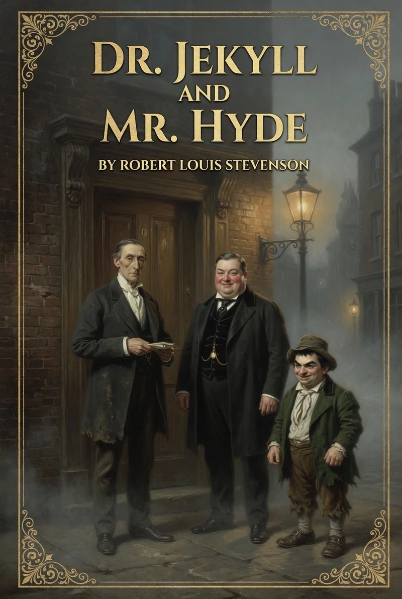 Cover illustration for the The Strange Case of Dr. Jekyll and Mr. Hyde novel study