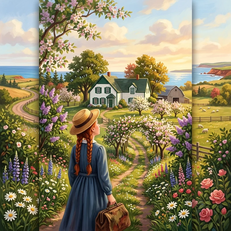 Cover illustration for the Anne of Green Gables novel study